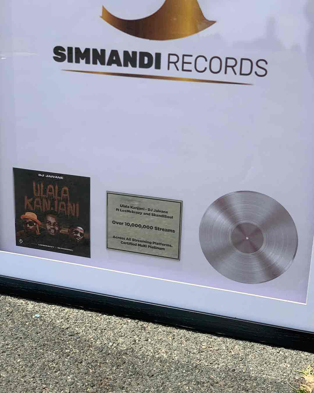 Simnandi Records and DJ Jaivane Plaques project photographed by Glass Plaque SA